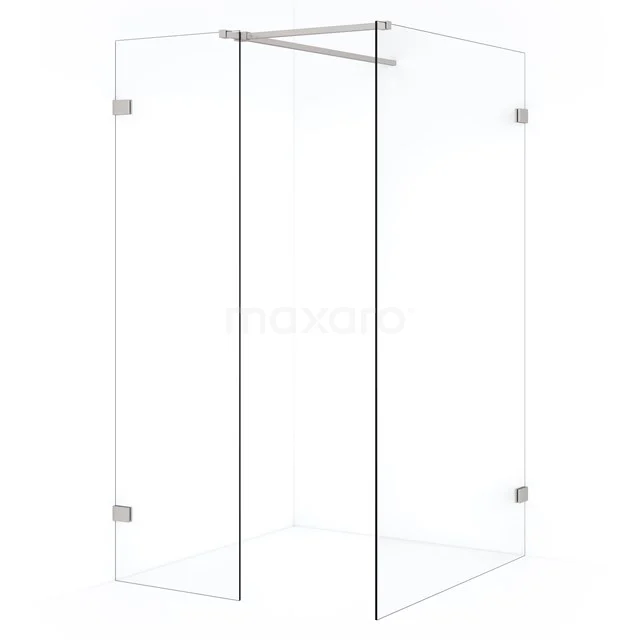 Diamond Inloopdouche | 110x50 cm Rvs Helder glas 2 vaste wanden IDB1105520BR