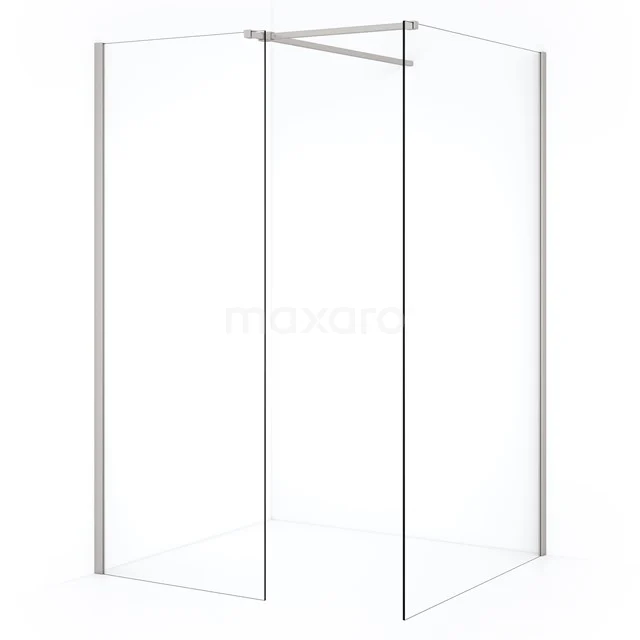 Diamond Inloopdouche | 110x70 cm Rvs Helder glas 2 vaste wanden IDB1107510BR