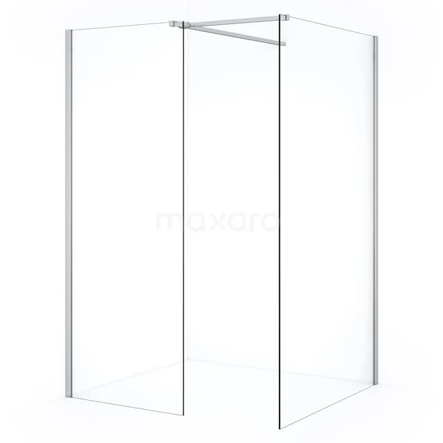 Diamond begehbare Dusche | 120x80 cm Chrom  2 feste Wände IDB1208510C