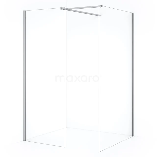 Diamond Inloopdouche | 110x70 cm Chroom Helder glas 2 vaste wanden IDB1107510C