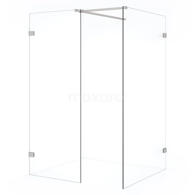 Diamond Walk-in shower | 120x80 cm Stainless steel Clear glass 2 fixed walls IDB1208520BR