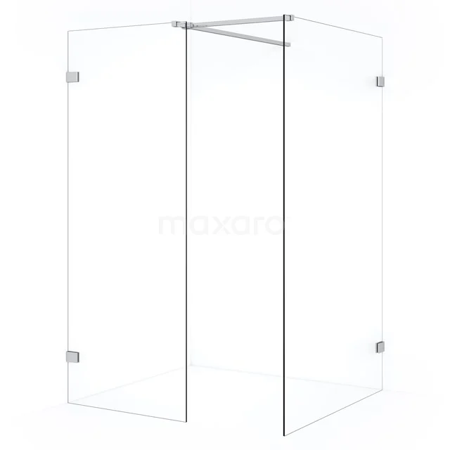 Diamond Inloopdouche | 110x70 cm Chroom Helder glas 2 vaste wanden IDB1107520C