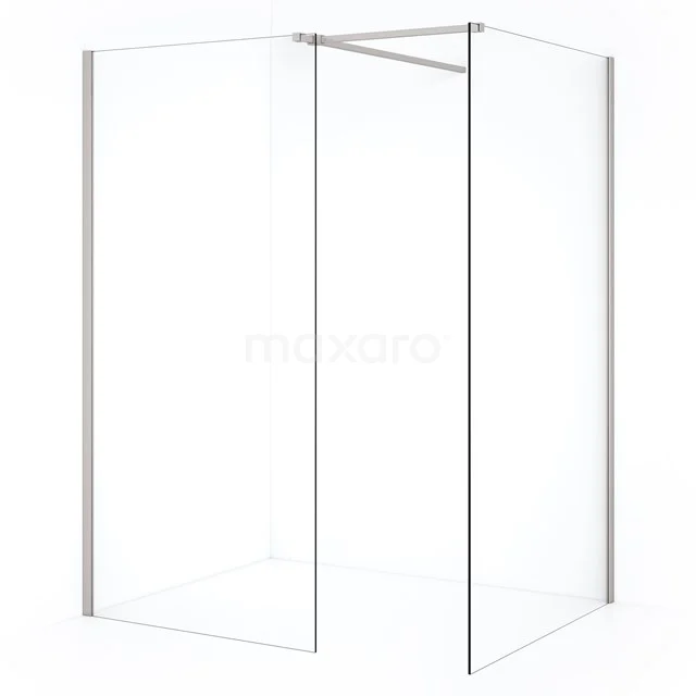 Diamond Inloopdouche | 110x100 cm Rvs Helder glas 2 vaste wanden IDB1110510BR