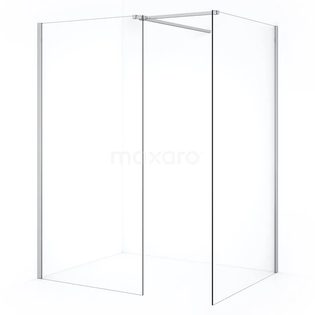 Diamond Walk-in shower | 120x100 cm Chrome Clear glass 2 fixed walls IDB1210510C