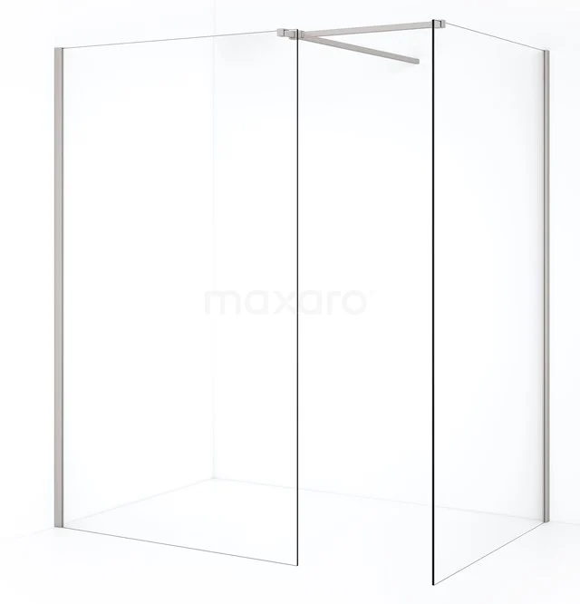 Diamond Walk-in shower | 120x110 cm Stainless steel Clear glass 2 fixed walls IDB1211510BR