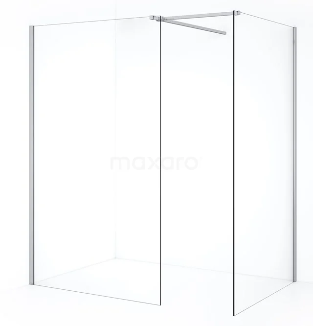 Diamond Walk-in shower | 120x120 cm Chrome Clear glass 2 fixed walls IDB1212510C
