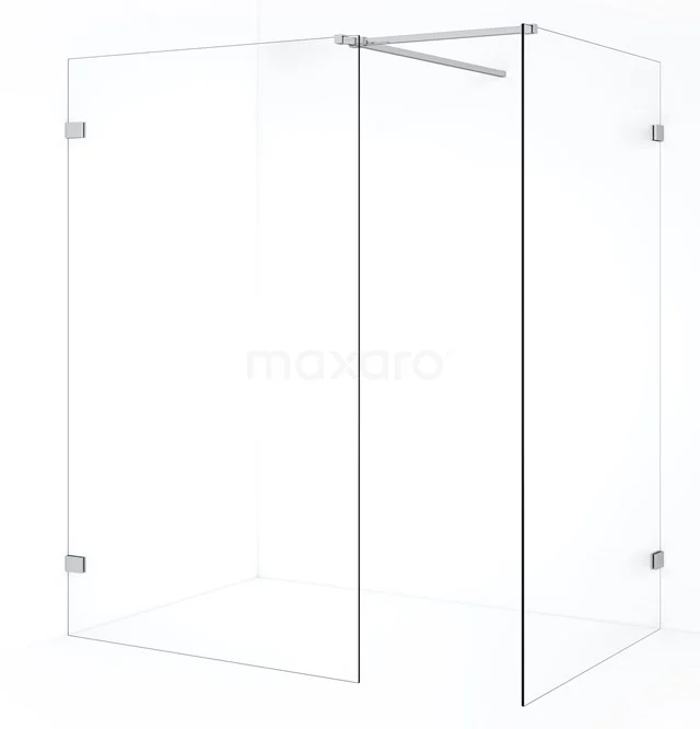 Diamond Inloopdouche | 110x110 cm Chroom Helder glas 2 vaste wanden IDB1111520C