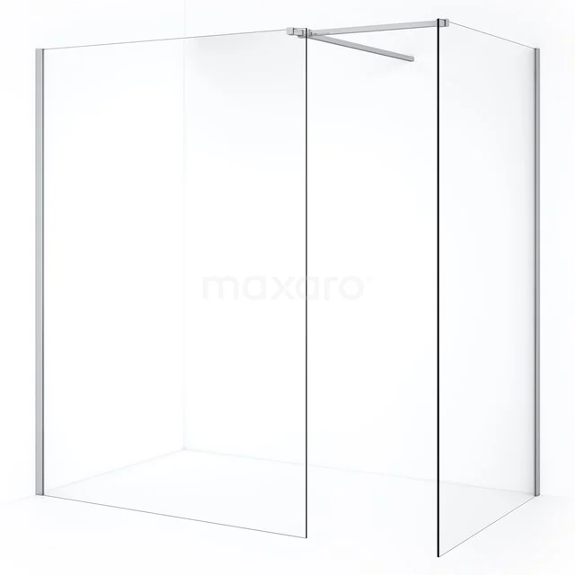 Diamond Inloopdouche | 130x110 cm Chroom Helder glas 2 vaste wanden IDB1113510C