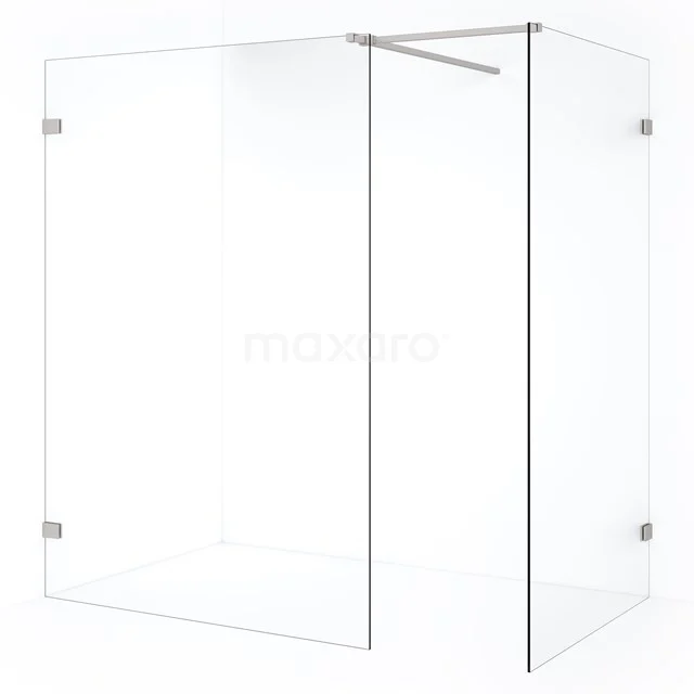 Diamond Walk-in shower | 140x120 cm Stainless steel Clear glass 2 fixed walls IDB1214520BR