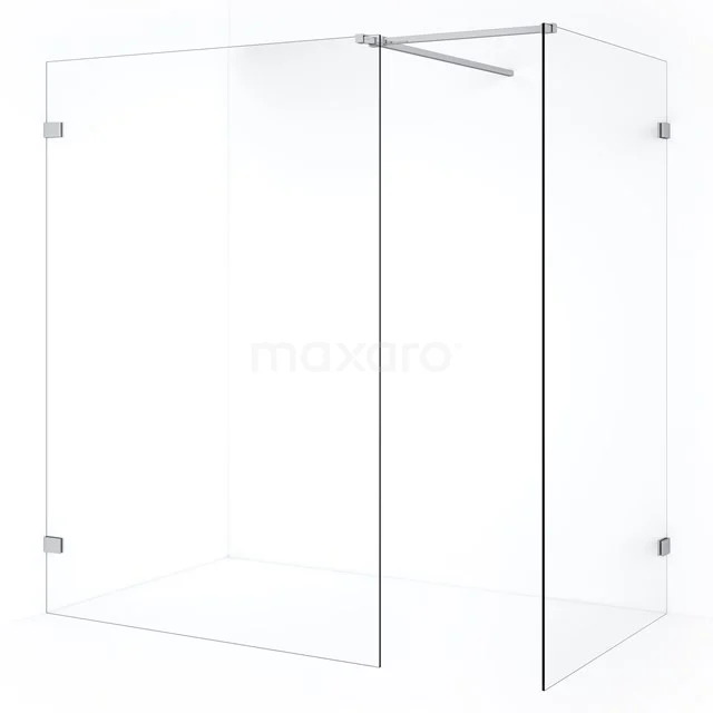 Diamond Walk-in shower | 140x120 cm Chrome Clear glass 2 fixed walls IDB1214520C