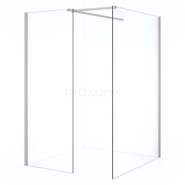 Diamond Inloopdouche | 130x70 cm Rvs Helder glas 2 vaste wanden IDB1307510BR