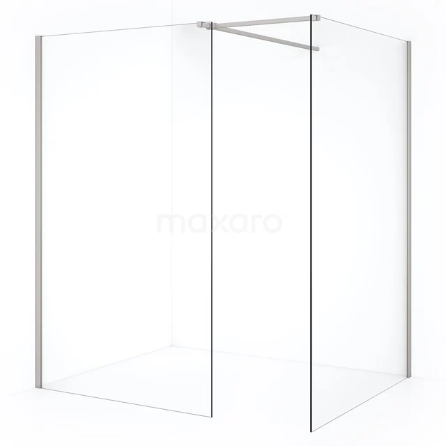 Diamond Inloopdouche | 130x110 cm Rvs Helder glas 2 vaste wanden IDB1311510BR