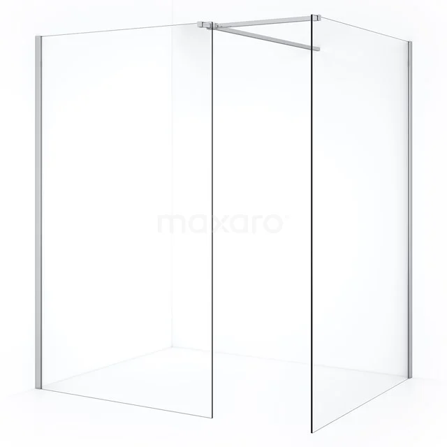 Diamond Inloopdouche | 130x110 cm Chroom Helder glas 2 vaste wanden IDB1311510C