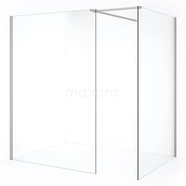 Diamond Inloopdouche | 130x130 cm Rvs Helder glas 2 vaste wanden IDB1313510BR