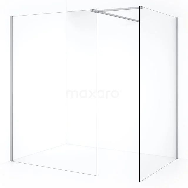 Diamond Inloopdouche | 130x130 cm Chroom Helder glas 2 vaste wanden IDB1313510C