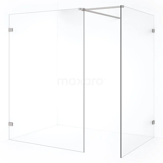 Diamond Inloopdouche | 130x130 cm Rvs Helder glas 2 vaste wanden IDB1313520BR