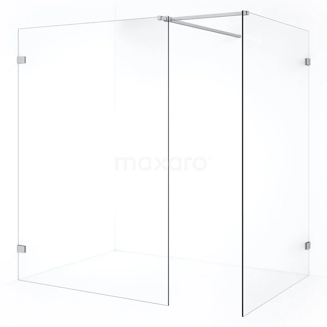 Diamond Inloopdouche | 130x130 cm Chroom Helder glas 2 vaste wanden IDB1313520C