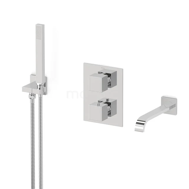 Cubic Inbouw badkranenset | Chroom Thermostaatkraan met handdouche 1 stand CIC44-00005