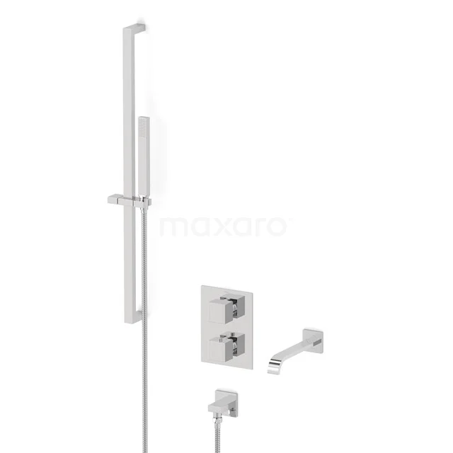 Cubic Wanneneinbau-Mischbatterie-Set | Chrom Thermostatarmatur mit Handbrause 1 Position CIC44-00017 Cubic Wanneneinbau-Mischbatterie-Set | Chrom Thermostatarmatur mit Handbrause 1 Position CIC44-00017