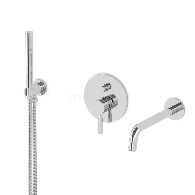 Radius Concealed bath mixer set | Chrome Single lever mixer tap with handheld shower 1 position CIC55-00003
