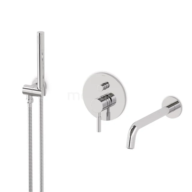 Radius Concealed bath mixer set | Chrome Single lever mixer tap with handheld shower 1 position CIC55-00006