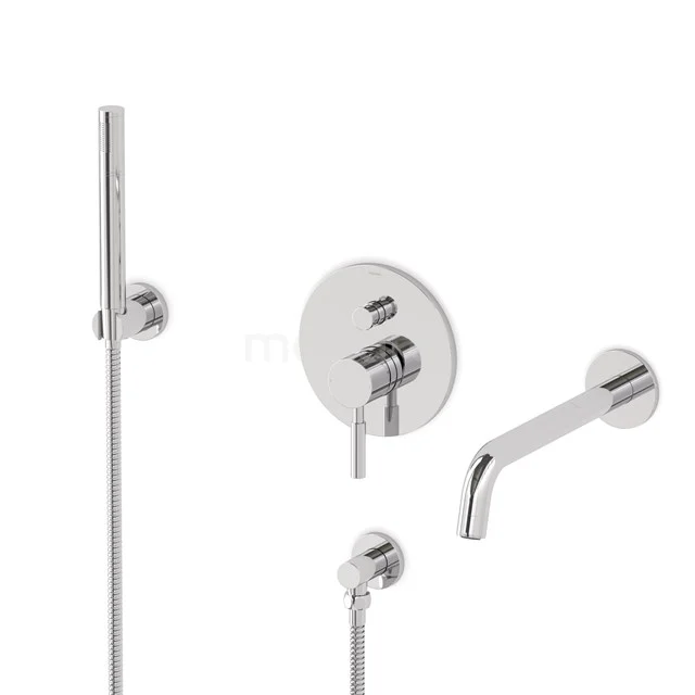 Radius Concealed bath mixer set | Chrome Single lever mixer tap with handheld shower 1 position CIC55-00009