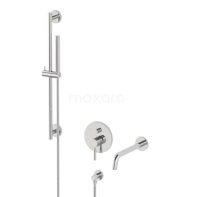 Radius Concealed bath mixer set | Chrome Single lever mixer tap with handheld shower 1 position CIC55-00015