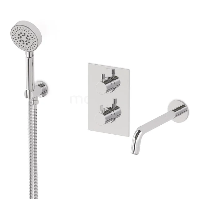 Radius Wanneneinbau-Mischbatterie-Set | Chrom Thermostatarmatur mit Handbrause 5 Positionen CIC55-00016 Radius Wanneneinbau-Mischbatterie-Set | Chrom Thermostatarmatur mit Handbrause 5 Positionen CIC55-00016