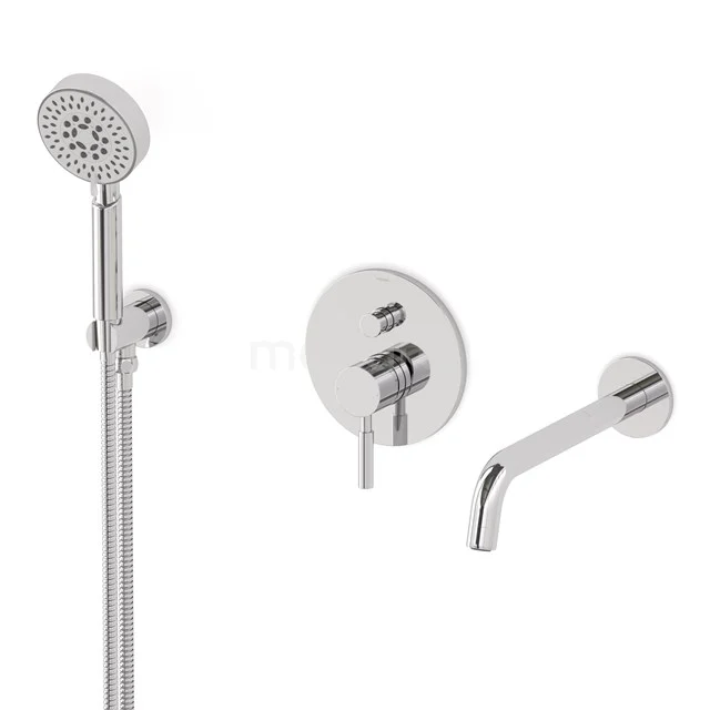 Radius Unterputz-Wannenbatterie-Set | Chrom Einhebelmischer mit Handbrause 5 Positionen CIC55-00017 Radius Unterputz-Wannenbatterie-Set | Chrom Einhebelmischer mit Handbrause 5 Positionen CIC55-00017