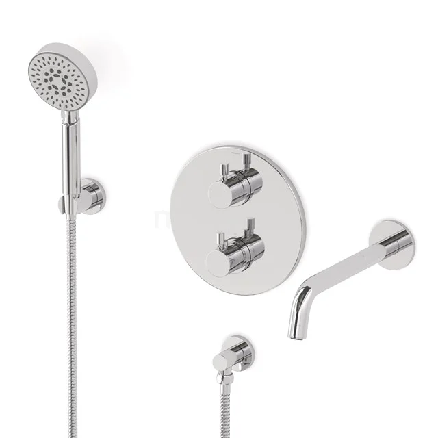 Radius Wanneneinbau-Mischbatterie-Set | Chrom Thermostatarmatur mit Handbrause 5 Positionen CIC55-00020 Radius Wanneneinbau-Mischbatterie-Set | Chrom Thermostatarmatur mit Handbrause 5 Positionen CIC55-00020