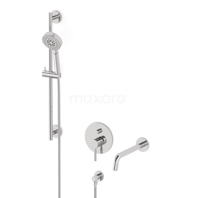 Radius Unterputz-Wannenbatterie-Set | Chrom Einhebelmischer mit Handbrause 5 Positionen CIC55-00029