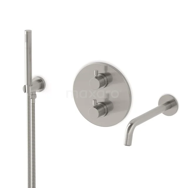 Radius Built-in bath mixer set | Stainless steel Thermostatic mixer with handheld shower 1 position CIR55-00001