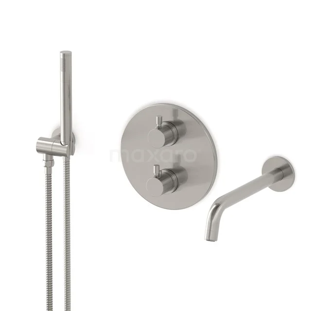 Radius Built-in bath mixer set | Stainless steel Thermostatic mixer with handheld shower 1 position CIR55-00004