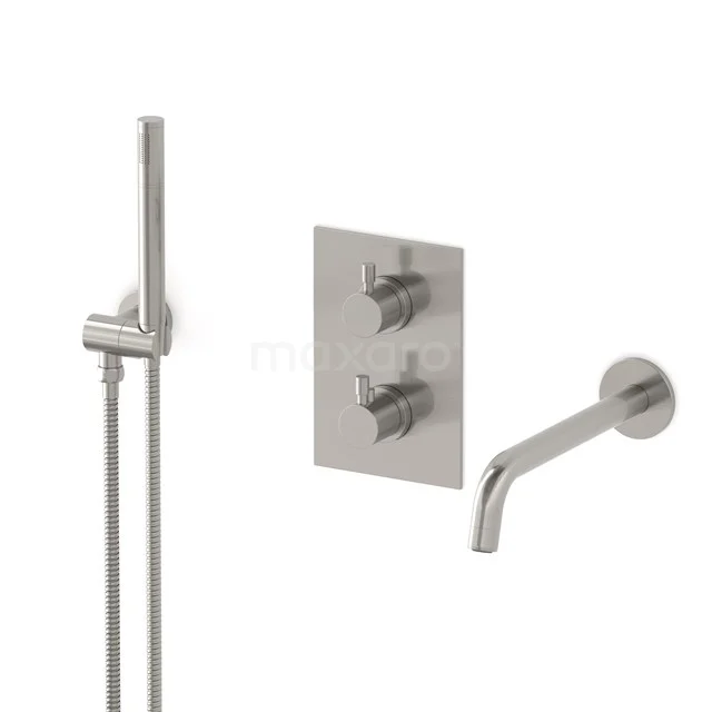 Radius Built-in bath mixer set | Stainless steel Thermostatic mixer with handheld shower 1 position CIR55-00005