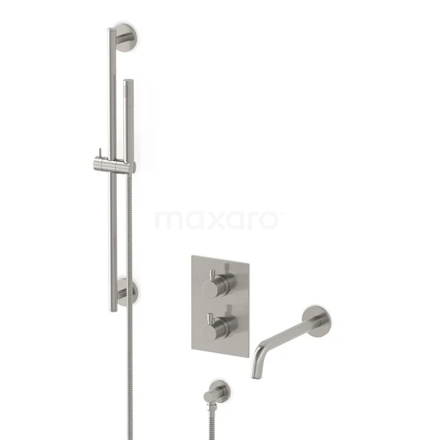Radius Built-in bath mixer set | Stainless steel Thermostatic mixer with handheld shower 1 position CIR55-00014