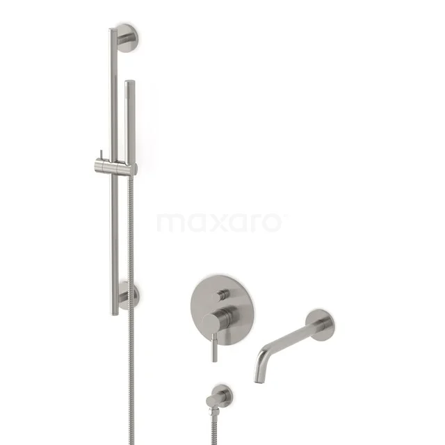 Radius Concealed bath mixer set | Stainless steel Single lever mixer tap with handheld shower 1 position CIR55-00015
