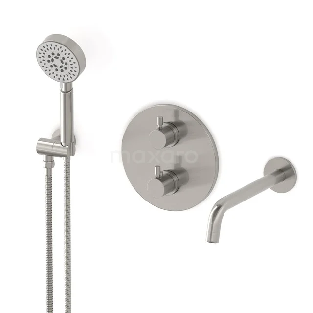 Radius Built-in bath mixer set | Stainless steel Thermostatic mixer with handheld shower 5 positions CIR55-00019