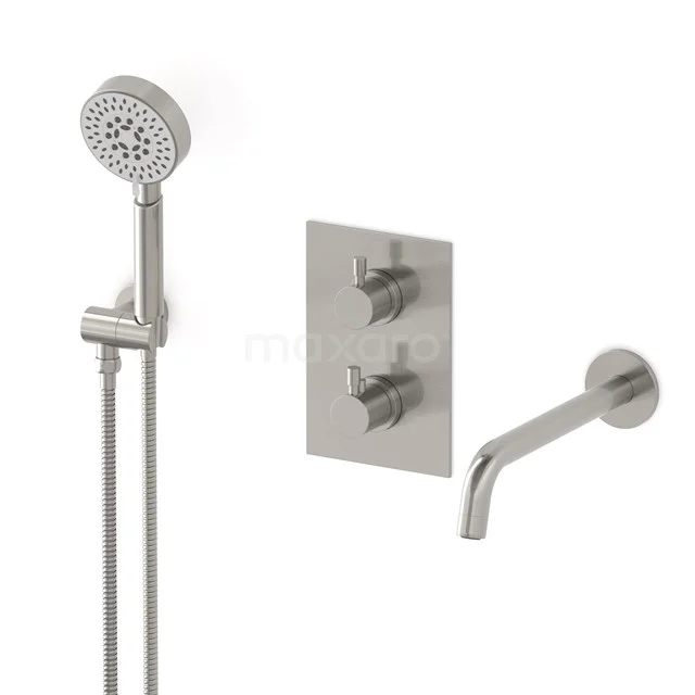 Radius Built-in bath mixer set | Stainless steel Thermostatic mixer with handheld shower 5 positions CIR55-00020