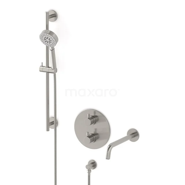 Radius Wanneneinbau-Batterie-Set | Edelstahl Thermostatarmatur mit Handbrause 5 Positionen CIR55-00028 Radius Wanneneinbau-Batterie-Set | Edelstahl Thermostatarmatur mit Handbrause 5 Positionen CIR55-00028