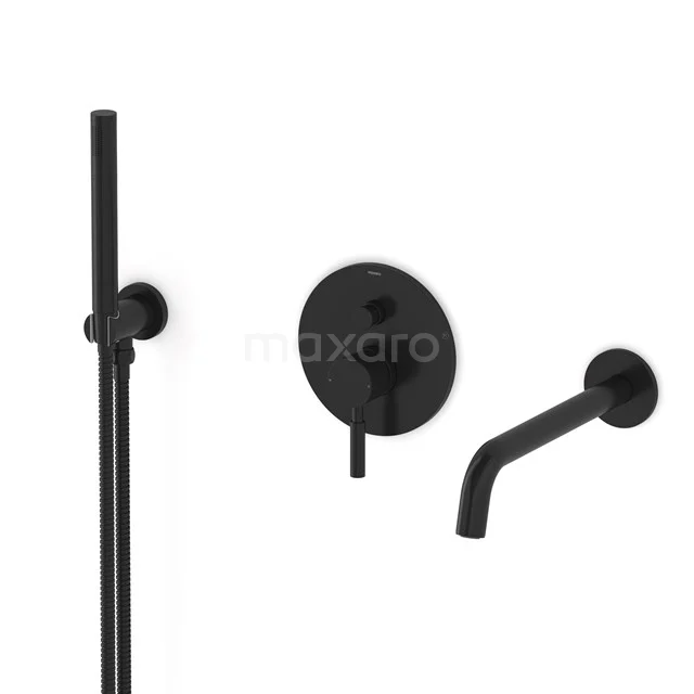 Radius Unterputz-Wannenbatterie-Set | Schwarz Einhebelmischer mit Handbrause 1 Position CIZ55-00003