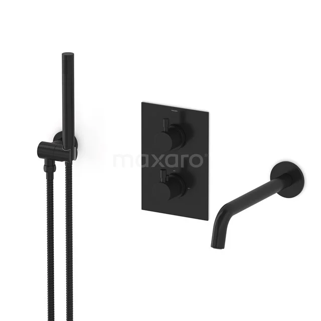 Radius Built-in bath mixer set | Black Thermostatic mixer with handheld shower 1 position CIZ55-00005