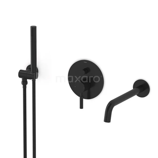 Radius Unterputz-Wannenbatterie-Set | Schwarz Einhebelmischer mit Handbrause 1 Position CIZ55-00006 Radius Unterputz-Wannenbatterie-Set | Schwarz Einhebelmischer mit Handbrause 1 Position CIZ55-00006