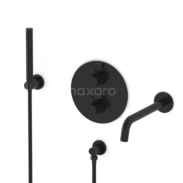 Radius Built-in bath mixer set | Black Thermostatic mixer with handheld shower 1 position CIZ55-00007