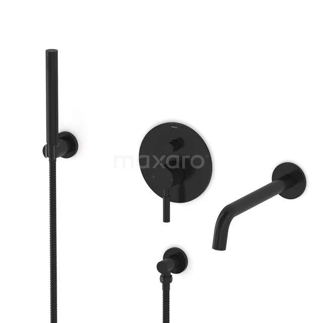 Radius Unterputz-Wannenbatterie-Set | Schwarz Einhebelmischer mit Handbrause 1 Position CIZ55-00009 Radius Unterputz-Wannenbatterie-Set | Schwarz Einhebelmischer mit Handbrause 1 Position CIZ55-00009