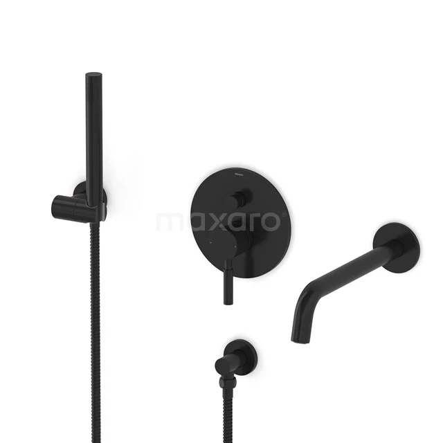 Radius Unterputz-Wannenbatterie-Set | Schwarz Einhebelmischer mit Handbrause 1 Position CIZ55-00012