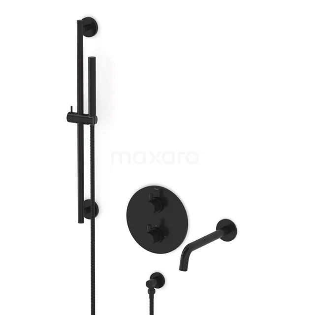 Radius Built-in bath mixer set | Black Thermostatic mixer with handheld shower 1 position CIZ55-00013