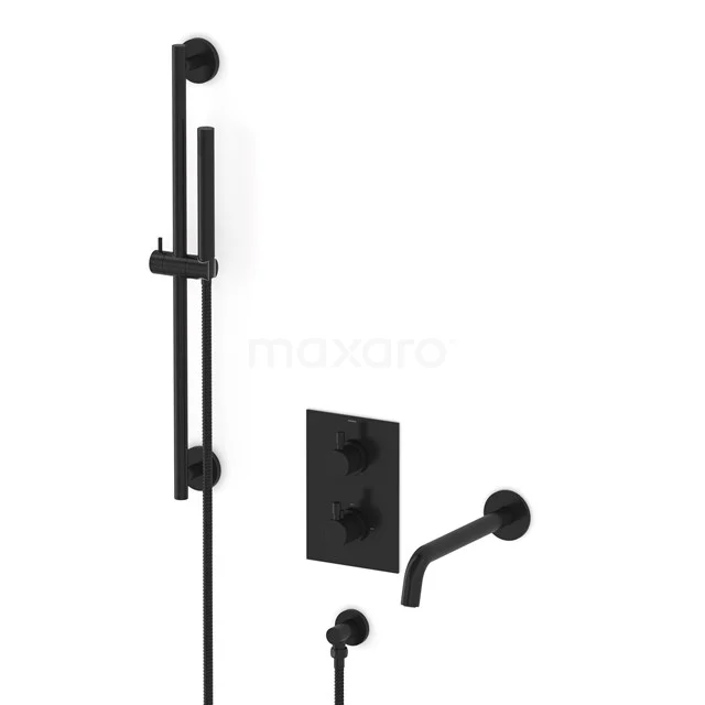 Radius Built-in bath mixer set | Black Thermostatic mixer with handheld shower 1 position CIZ55-00014
