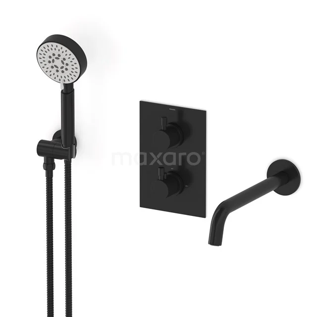 Radius Built-in bath mixer set | Black Thermostatic mixer with handheld shower 5 positions CIZ55-00020