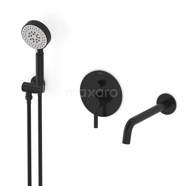 Radius Concealed bath mixer set | Black Single lever mixer tap with handheld shower 5 positions CIZ55-00021