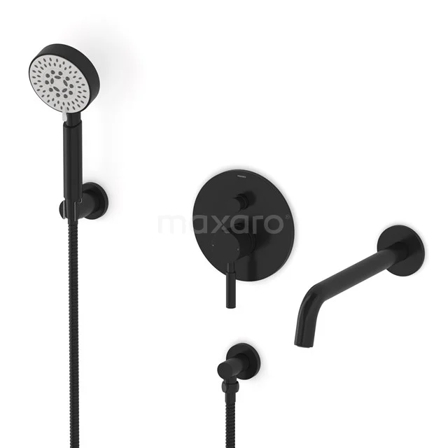 Radius Concealed bath mixer set | Black Single lever mixer tap with handheld shower 5 positions CIZ55-00024